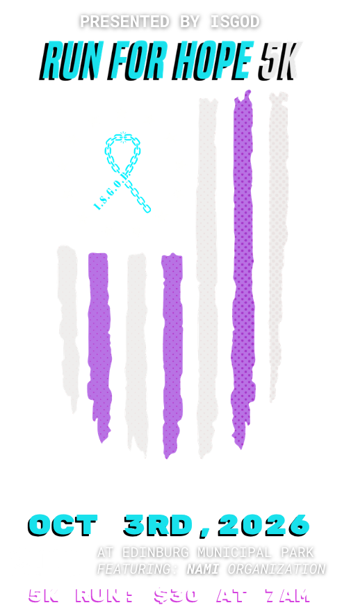 Original artwork for the 2026 ISGOD Run for Hope 5K